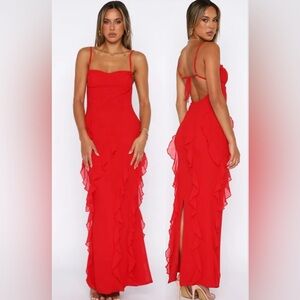 Nwt WHITE FOX BOUTIQUE Effortless Love Maxi Dress Red size M